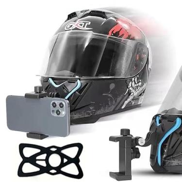 Imagem de Suporte de Queixo para Capacete Compatível com GoPro, Câmeras de Ação e Smartphones (Inclui GoPro, Sjcam) (Azul)