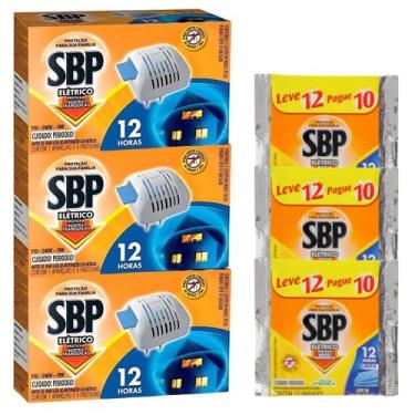 Imagem de Kit 3 Repelente Aparelho Elétrico 12 Horas e 48 Pastilhas - SBP