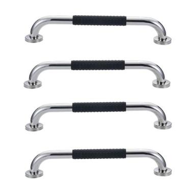 Imagem de Barra de Apoio 60cm Inox Suporte Antiderrapante Banheiro Box Kit 4 uni