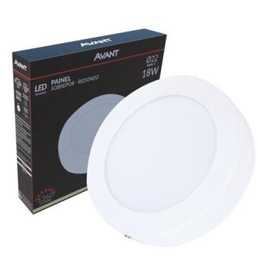 Imagem de Kit 7 Plafon Led Redondo Sobrepor 18w Branco Neutro 4000k - Avant, Sob