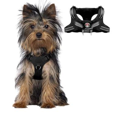 Imagem de Peitoral para cães de pequeno porte, colete refletivo ajustável para filhotes sem puxar, respirável e macio para cães pequenos e médios, gatos