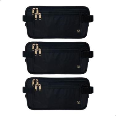 Imagem de Kit 3 Pochete Doleira Bolsa Cintura Esporte Corrida Academia Viagem Ce
