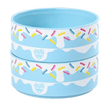 Imagem de BigMouth Inc Tigela de bolo para animais de estimação, linda tigela de cerâmica para comida e água para gatos e cães, tigelas seguras para animais de estimação para ração de gatos e cães, conjunto de