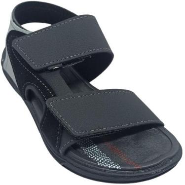 Imagem de Sandália Molekinho Menino Infantil com Camurça Lateral, Preto, Cinza, 