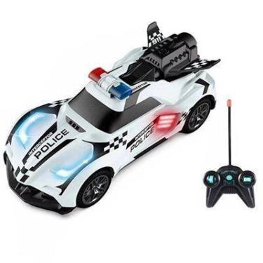 Imagem de Carro Policia Controle Remoto  Solta Fumaça Com Luz (branco) - Toy Kin