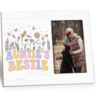 Imagem de Kneaotoaji Presentes de porta-retrato para tia – Presentes de melhor tia tia do sobrinho, ideias de presente de tia, molduras de madeira retrô para aniversário, dia das mães, Natal, fotos 10 x 15 cm