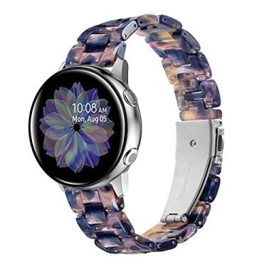 Imagem de SaNgaiMEi Compatível com Samsung Galaxy Watch Band 42 mm/Active 2 40 mm 44 mm/Galaxy Watch 3 41 mm Band/Gear S2 Classic/Gear Sport Bands/20 mm Pulseira de resina moderna ultra leve (azul escuro)
