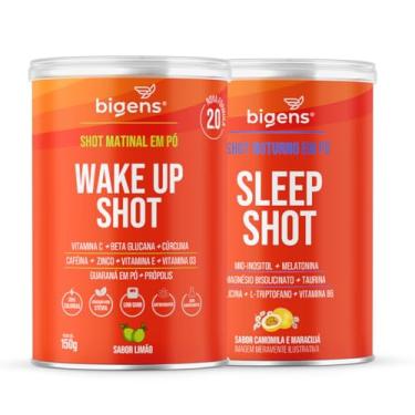 Imagem de Kit Wake Up Shot dia + Sleep Shot noite (Melatonina, Glicina, Inositol, Mag Quelato) 150g, Bigens