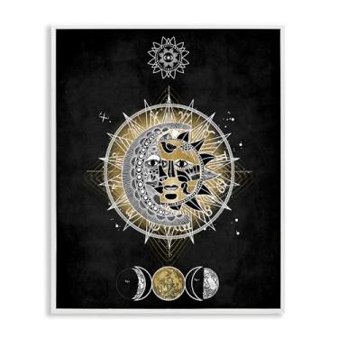 Imagem de Stupell Industries Design de arte de parede giclée emoldurado branco lunar e solar fractal por Oliver Jeffries, 28 x 35 cm