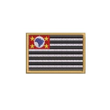 Imagem de BE0045-011 Bandeira São Paulo Brasil Patch Bordado 5,7×3,8cm (D-Arquivo Matriz para bordar.)