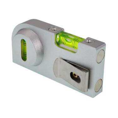 Imagem de Régua de nível pequeno de liga de alumínio sólido de alta precisão para medição de ângulo de inclinação, mini bolha de nível portátil com função magnética ajustável (100 x 48,5 x 14 mm)