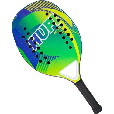 Imagem de Raquete Beach Tennis Hupi Carbon/fiberglass Patriot, Cor: Amarelo/azul