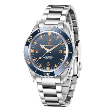 Imagem de Relógios masculinos Pagani Design Relógios para homens, relógio de pulso automático de negócios com movimento NH35, 41 mm, vidro de safira, à prova d'água, aço inoxidável, cronógrafo,