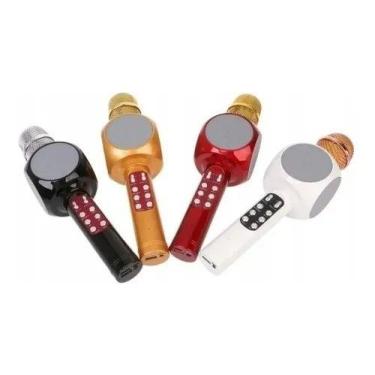 Imagem de Microfone S/fio Bluetooth Karaokê Speaker Usb Led - Rhos