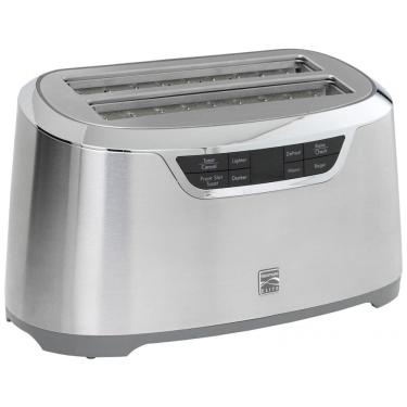 Imagem de Torradeira Elétrica 4 Fatias com 9 Níveis de Tostagem em Aço Inoxidável e Painel Digital, 110V 1500W, Kenmore, Prata