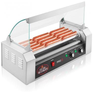 Imagem de Máquina de Hot Dog com 5 Rolos Antiaderentes para Até 12 Salsichas, 110V 700W, OLDE MIDWAY, Prata