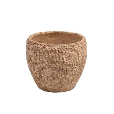 Imagem de Vaso Decorativo Tramado em Cimento Marrom 15cm CS0011 BTC