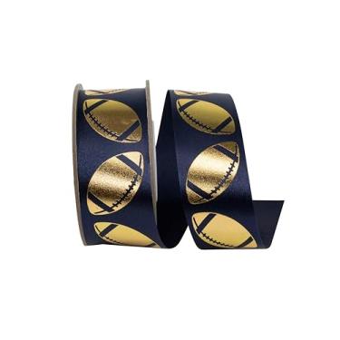 Imagem de Reliant Ribbon Fita térmica de bolas de futebol metálicas para casa, azul marinho/dourado