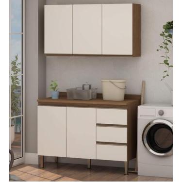 Imagem de Armário Multiuso Lavanderia Modulado Área de Serviço 2 peças 37 Acquaf