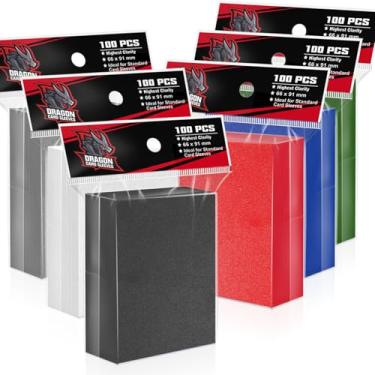 Imagem de VKshop Capas para cartões colecionáveis (600 peças), protetores de cartão para carregadores superiores para capas de cartão de beisebol e capas de plástico para cartas adequadas para Yugioh, futebol,