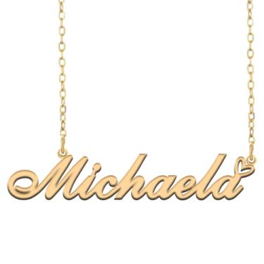 Imagem de A168A Colar de nome personalizado personalizado personalizado colar de nome banhado para mãe filha amizade feminino dia dos namorados aniversário de Natal ano novo, Metal, Sem pedras preciosas