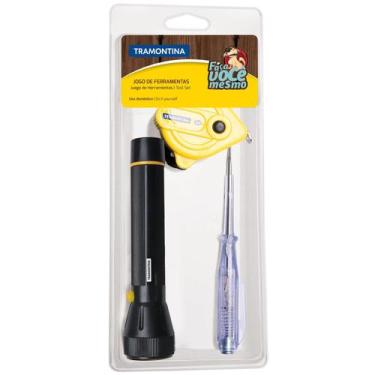 Imagem de Kit de Ferramentas Tramontina com Trena Chave Teste e Lanterna para Us