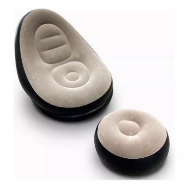 Imagem de Sofá Poltrona Inflável Ultra Lounge + Puff Sofá aconchegante portátil 