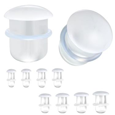 Imagem de ZS 1 par de brincos de alargador único para orelhas, alargadores de orelha de vidro sólido 6 g - 9/16 disponíveis para mulheres e homens, expansores elásticos de orelha transparente, 4g(5mm), Vidro