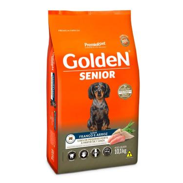 Imagem de Ração Premier Golden Fórmula Mini Bits + 7 Cães Sênior Frango e Arroz 10,1kg