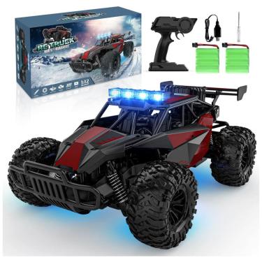Imagem de Carro de Controle Remoto 2.4GHz Alta Velocidade 33 KM/H, Off Road, Escala 1:12, Bluejay, Vermelho e Preto