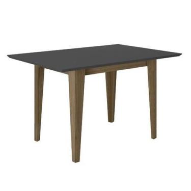 Imagem de Mesa De Jantar Kate 136cm Carvalho/Grafite - Poliman - Poliman Móveis