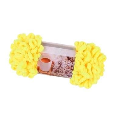 Imagem de Esquirla Coloque grosso de almofada de almofada de almofada lavável pano de crochê Diy tricô de fio volumoso para camisola de almofada de travesseiro, Amarelo