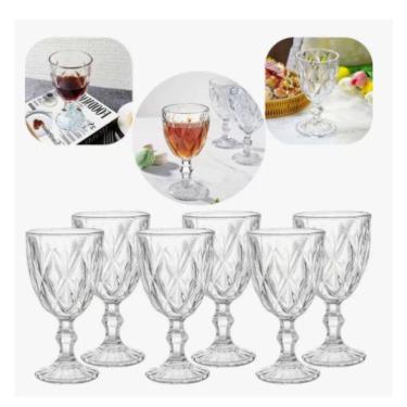 Imagem de Conjunto De Taças De Vidro Diamond 140 Ml – Elegância Para Todas As Ocasiões