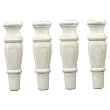 Imagem de XWZFFAI Pés de móveis de madeira maciça maciça, pernas de sofá brancas de 25 cm, colunas de suporte de armário de banheiro DIY, mesa de centro substituível, pernas de armário de TV