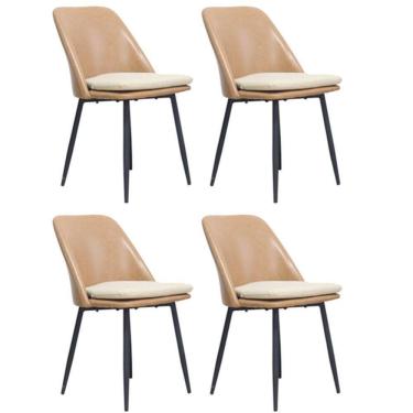 Imagem de Kit 4 Cadeiras Quebec Com Assento Em Mdf E Base Em Aço Caramelo