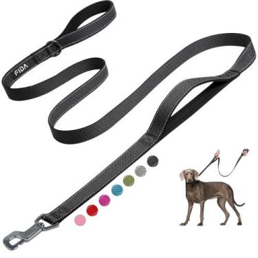 Imagem de Coleira para cães Fida Heavy Duty de 6 pés com 2 alças acolchoadas par