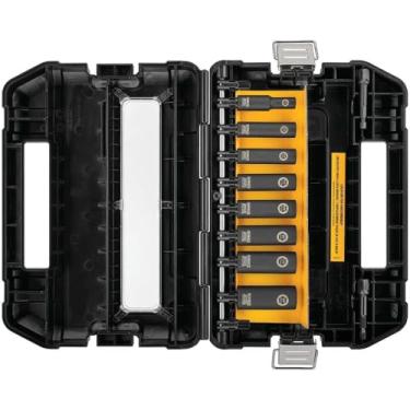 Imagem de DEWALT Conjunto de soquetes de impacto, conjunto de ferramentas mecânicas de 10 peças, SAE, chave de 3/8 polegadas (DW22838)