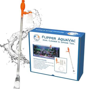 Imagem de FL!PPER Flipper AquaVac Kit de limpeza de cascalho/areia e sifão - Aspirador de aquário de dupla finalidade com válvulas de segurança para aquários de água doce e salgada