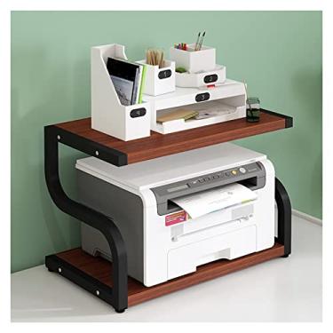 Imagem de FTOQWZXV Mesa de impressora grande rack de monitor de mesa de fax scanner rack de documentos armazenamento e organização de arquivos de escritório suporte de impressora (D)