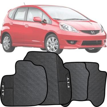 Imagem de LINDO JOGO TAPETE 4 PEÇAS CARRO AUTOMOTIVO  NA COR PRETO Honda Fit 200