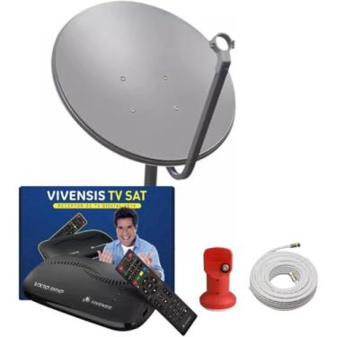 Imagem de Kit Receptor Digital Vx10 Vivensis Antena + Lnbf Ku + Cabo