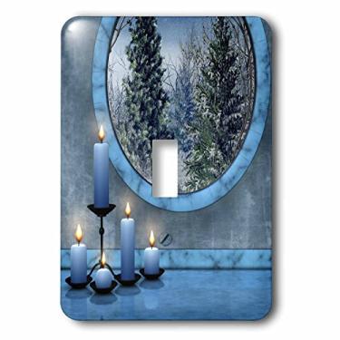 Imagem de 3dRose lsp_181764_1 Lindas velas no chão refletidas - interruptor único, azul