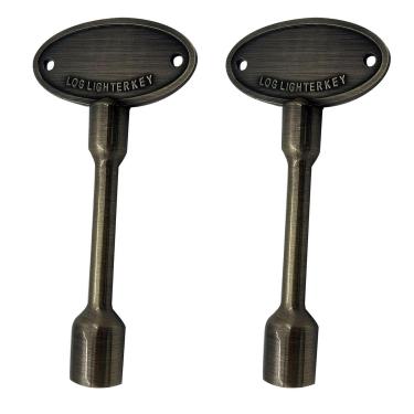 Imagem de MENSI Fogueira a gás propano cromado e cobre universal, substituição de chave de lareira de 7,6 cm de comprimento, serve para haste de válvula de 1/10.2 cm e 5/40.6 cm, pacote com 2 (cor de latão