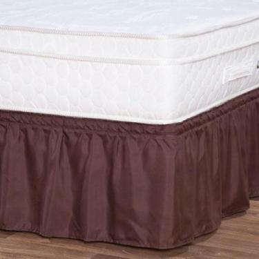 Imagem de Saia Box Renata Modelo Ajustável Cama Casal - Tabaco - De Casa Magazin