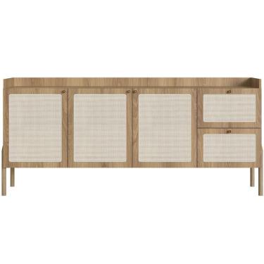 Imagem de Aparador Buffet Para Sala De Jantar 183cm Pés Madeira Moss A03 Hanover Roble