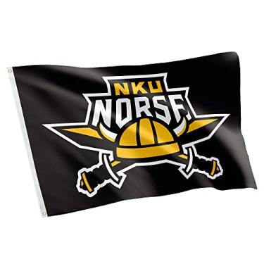 Imagem de Bandeira Northern Kentucky University Norse NKU Viking 100% poliéster para ambientes internos e externos 91 cm x 1,5 m (estilo 1)