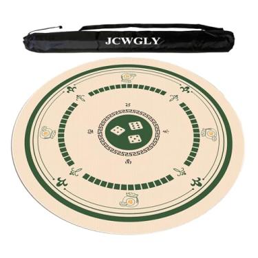 Imagem de Tapete De Mahjong Macio E Redutor De Ruído Com Revestimento Antiderrapante Para Jogos De Festa Em Casa, Capa De Mesa Redonda Para Jogos De Pôquer E Tabuleiro, Lavável À Máquina(Green,120cm/47.25in)