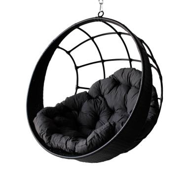 Imagem de Balanço Suspenso Ninho Suporte Cinza E Almofada Preto