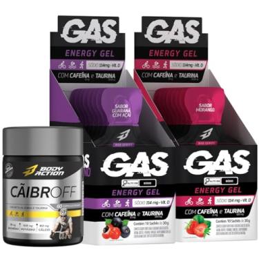 Imagem de Kit 2x Gas Gel Energético 20 sachês + Cãibroff 60 Caps Bodyaction