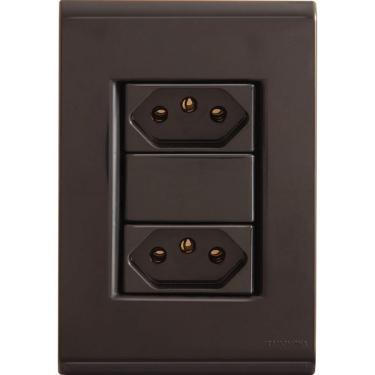 Imagem de Conjunto 4x2 Com 2 Tomadas 2p+t 10 A 250 V Tramontina Liz Grafite Tramontina